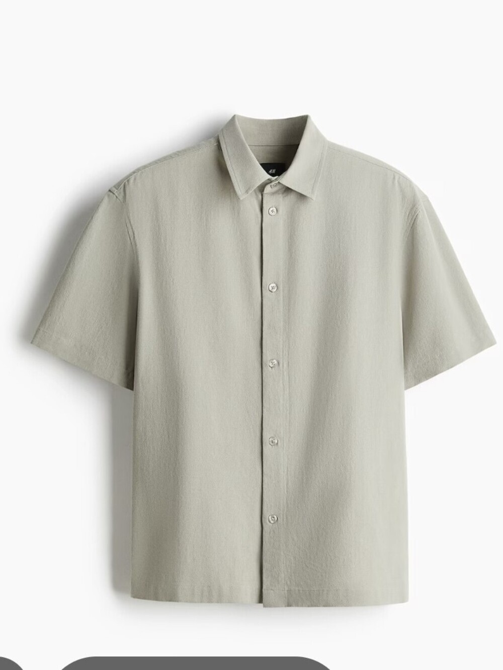 H&M Sage Green Button Down Short Sleeve Shirt